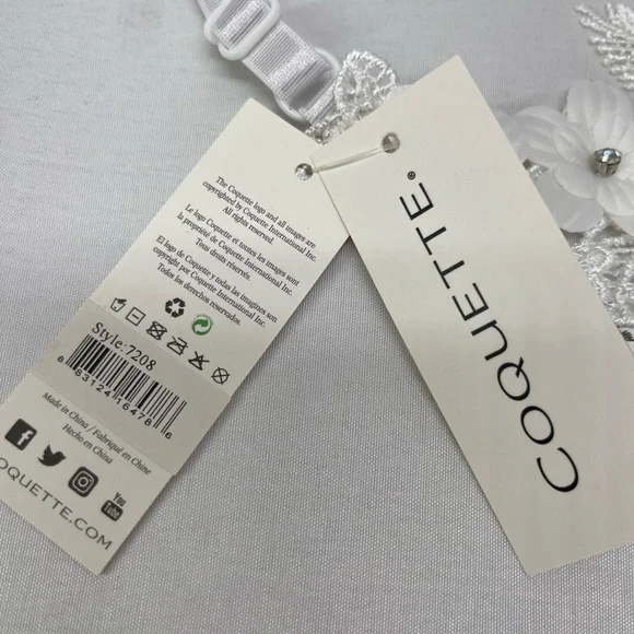 Coquette White Floral garter‎ Belt Style 7208 - Picture 4 of 5